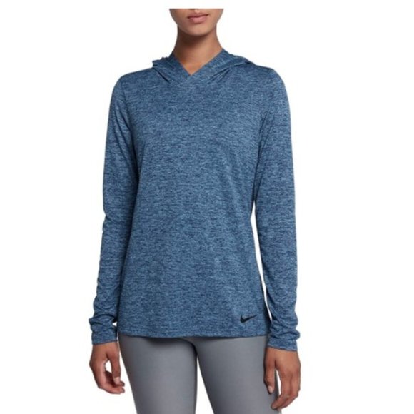 Nike Tops - NIKE Dry Legend Hooded Training Top In Binary Blue